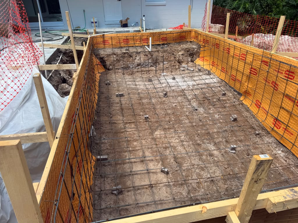 Excavation of the pool area